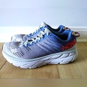 Womens Hoka Clifton 6 - Blue Red - Size 7.5 - VGUC